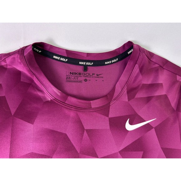 Nike Golf Women's Dri FIT Long Sleeve Athletic Shirt Magenta Geo Print‎ Size M - Picture 2 of 9